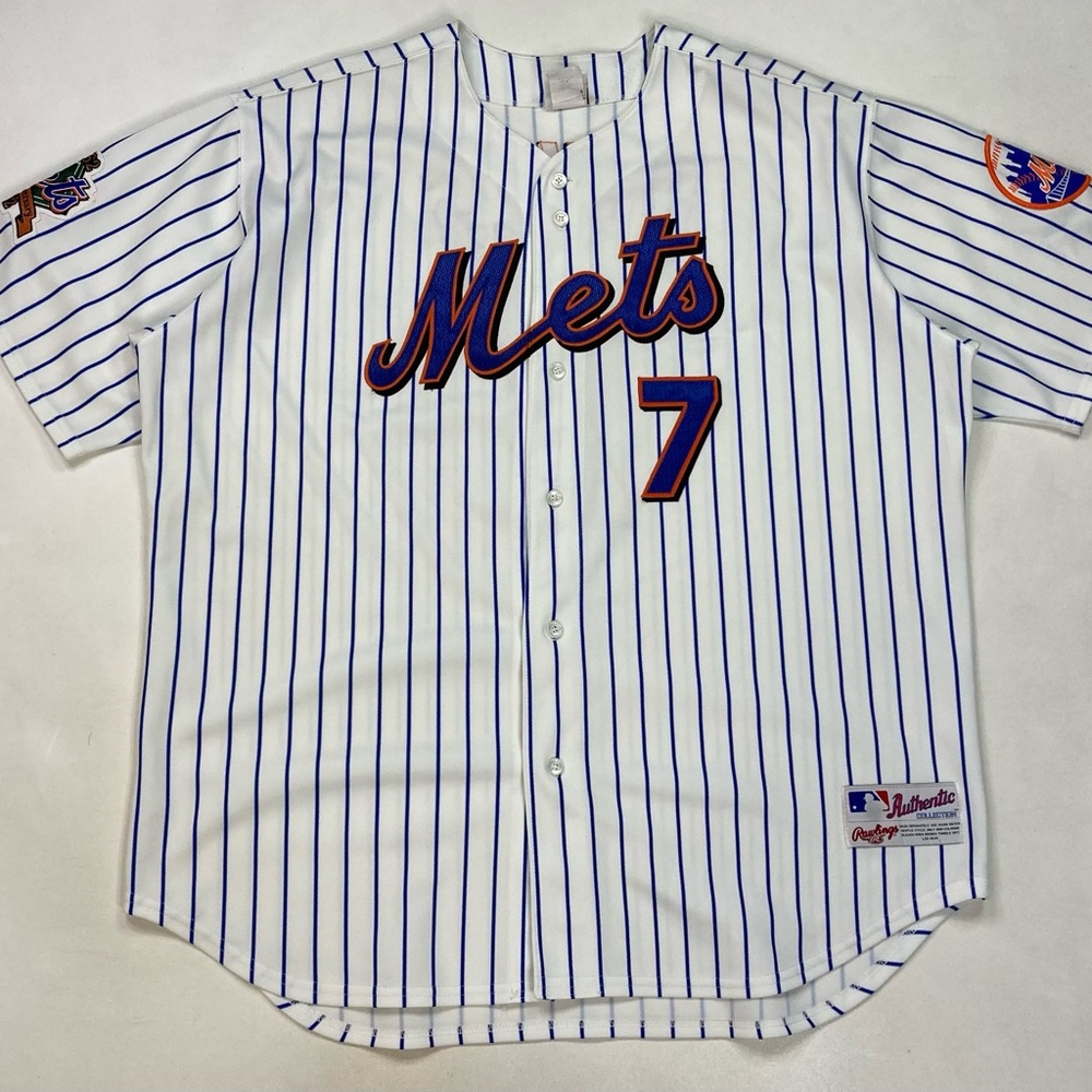 VINTAGE Rawlings New York Mets 2002 Jose Reyes Pinstripe Jersey Men Size 52